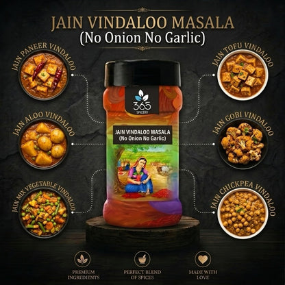 Jain Vindaloo Masala | No Onion No Garlic | Jain-Friendly | No Artificial Colours | Bold Indian Spice | 365 Spicery