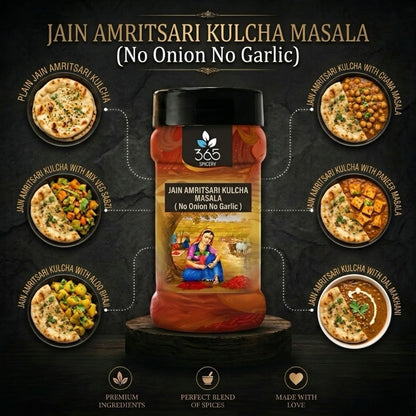 Jain Amritsari Kulcha Masala | No Onion No Garlic | Jain-Friendly | Natural Ingredients | Authentic | 365 Spicery