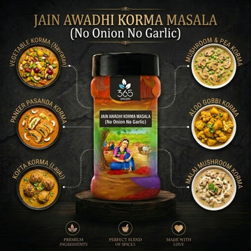 Jain Awadhi Korma Masala | No Onion No Garlic | Jain-Friendly | Vegan | Premium Curry Spice | 365 Spicery