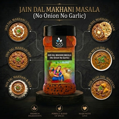 Jain Dal Makhani Masala | No Onion No Garlic | Jain-Friendly | Creamy Lentil Curry Blend | 365 Spicery