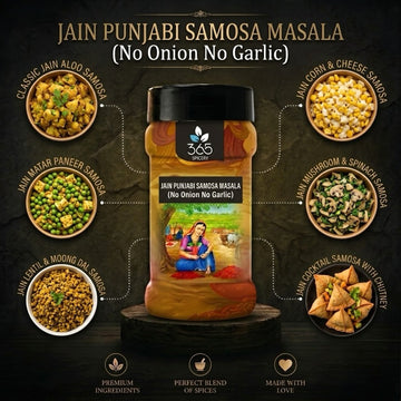 Jain Punjabi Samosa Masala | No Onion No Garlic | Jain-Friendly | Authentic Pastry Seasoning | 365 Spicery
