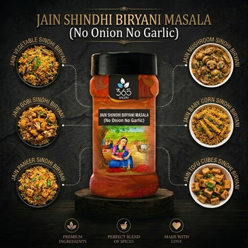 Jain Sindhi Biryani Masala | No Onion No Garlic | Jain-Friendly | Premium Aromatic Blend | 365 Spicery