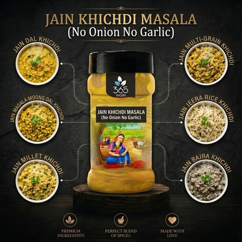 Jain Khichdi Masala | No Onion No Garlic | Jain-Friendly | Authentic Comfort Food Seasoning | 365 Spicery