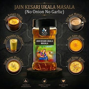 Jain Kesari Ukala Masala | No Onion No Garlic | Jain-Friendly | Saffron Infused Milk Blend | 365 Spicery
