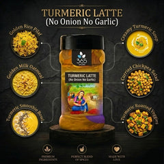 Jain Turmeric Latte | No Onion No Garlic | Jain-Friendly | Golden Milk Spice Blend | Vegan | 365 Spicery