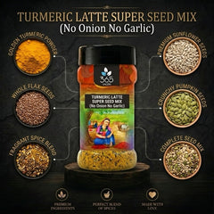 Jain Turmeric Latte - Super Seed Mix | No Onion No Garlic | Jain-Friendly | Health Beverage | 365 Spicery