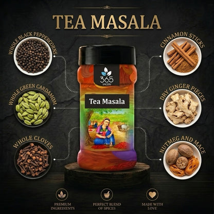 Tea Masala | Authentic Aromatic Blend | No Artificial Flavours | Premium Quality | Made in India | 365 Spicery