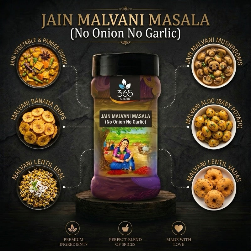 Jain Malvani Masala | No Onion No Garlic | Jain-Friendly | Coastal Indian Spice Blend | 365 Spicery