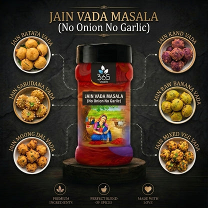 Jain Vada Masala | No Onion No Garlic | Jain-Friendly | Perfect for Crispy Snacks | Vegan | 365 Spicery