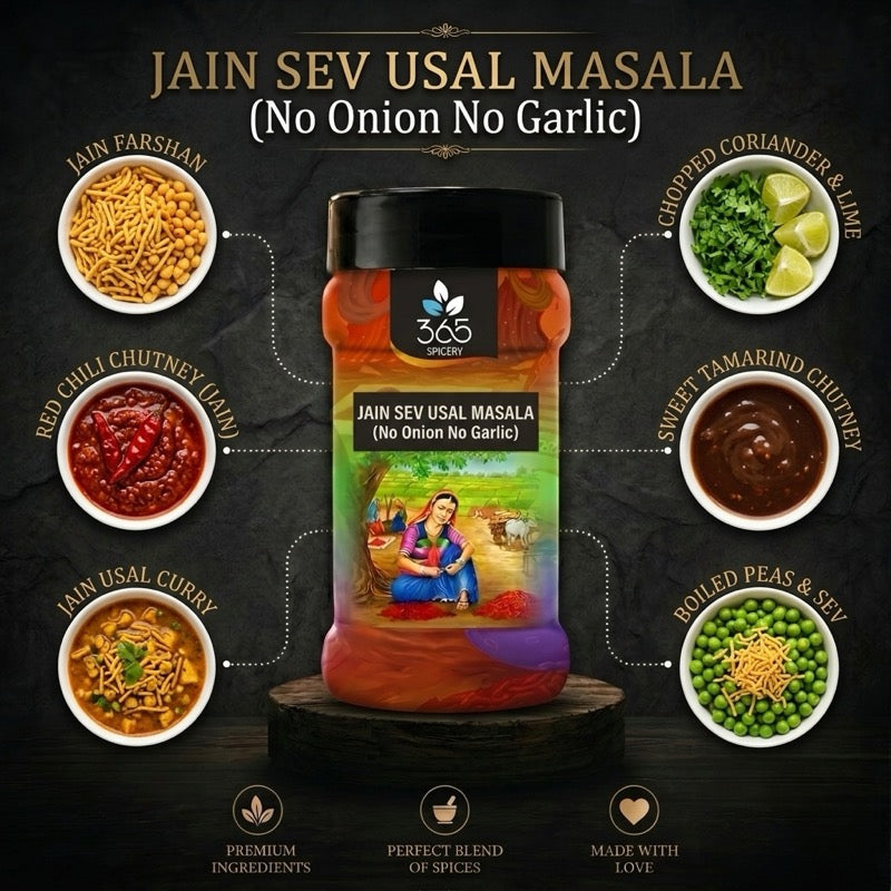 Jain Sev Usal Masala | No Onion No Garlic | Jain-Friendly | Authentic Street Food Taste | 365 Spicery