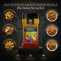 Jain Lucknowi Galouti kabab Masala | No Onion No Garlic | Jain-Friendly | Royal Fragrant Blend | 365 Spicery