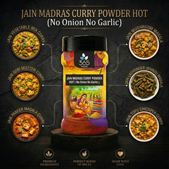Jain Madras Curry Powder - Hot | No Onion No Garlic | Jain-Friendly | Bold Spices | Made in India | 365 Spicery