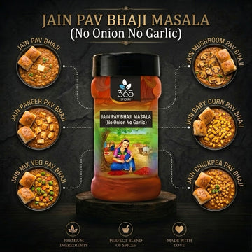 Jain Pav Bhaji Masala | No Onion No Garlic | Jain-Friendly | Premium Quality | Traditional Recipe | 365 Spicery