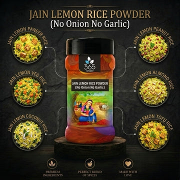 Jain Lemon Rice Powder | No Onion No Garlic | Jain-Friendly | Natural Ingredients | Tangy Rice Mix | 365 Spicery