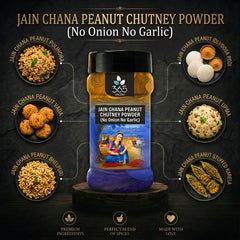 Jain Chana Peanut Chutney Powder | No Onion No Garlic | Jain-Friendly | Vegan | Protein-Rich Dip | 365 Spicery
