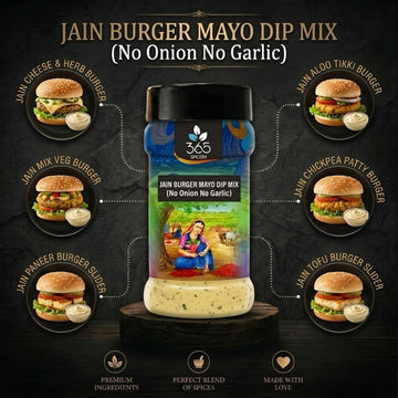 JAIN BURGER MAYO DIP MIX | No Onion No Garlic | Jain-Friendly | Rich Creamy Texture | 365 Spicery
