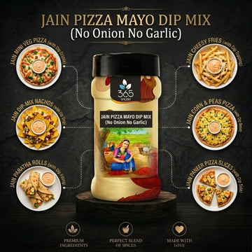 JAIN PIZZA MAYO DIP MIX | No Onion No Garlic | Vegan | Perfect for Snacks & Spreads | 365 Spicery