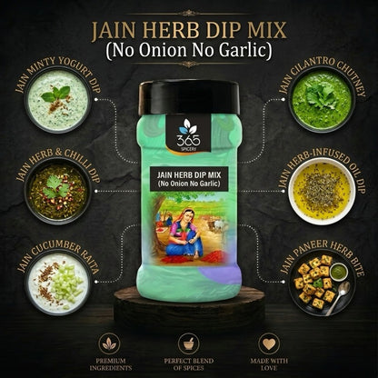 JAIN HERB DIP MIX | No Onion No Garlic | No Artificial Flavours | Premium Garden Blend | 365 Spicery