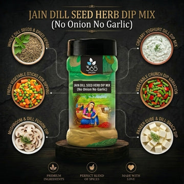 JAIN DILL SEED HERB DIP MIX | No Onion No Garlic | Jain-Friendly | Aromatic Seasoning | 365 Spicery