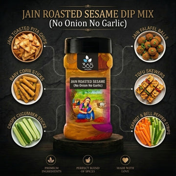 JAIN ROASTED SESAME DIP MIX | No Onion No Garlic | Jain-Friendly | Nutty Savory Spread | 365 Spicery
