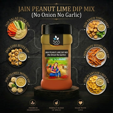 JAIN PEANUT LIME DIP MIX | No Onion No Garlic | Jain-Friendly | Zesty Protein-Rich Dip | 365 Spicery