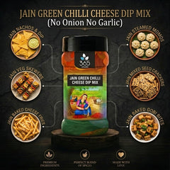 JAIN GREEN CHILLI CHEESE DIP MIX | No Onion No Garlic | Jain-Friendly | Spicy Creamy Spread | 365 Spicery