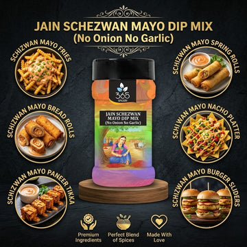 JAIN SCHEZWAN MAYO DIP MIX | No Onion No Garlic | Jain-Friendly | Spicy Fusion Chutney | 365 Spicery