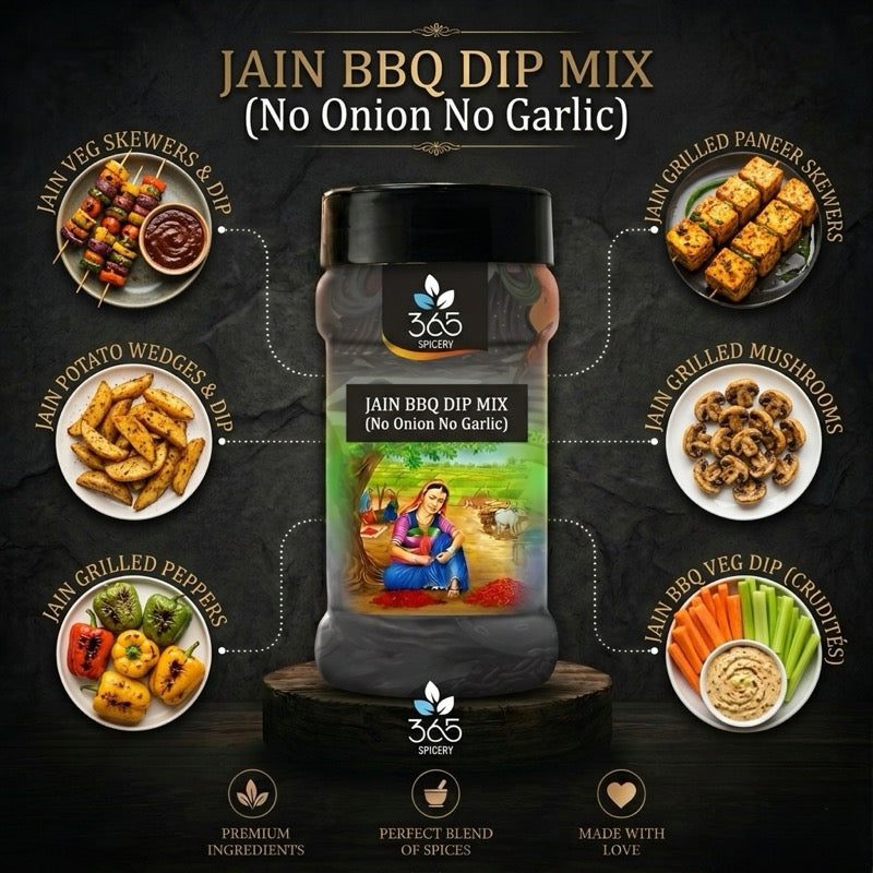 JAIN BBQ DIP MIX | No Onion No Garlic | No Artificial Flavours | Smoky Vegan Spread | 365 Spicery
