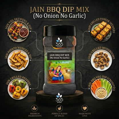 JAIN BBQ DIP MIX | No Onion No Garlic | No Artificial Flavours | Smoky Vegan Spread | 365 Spicery