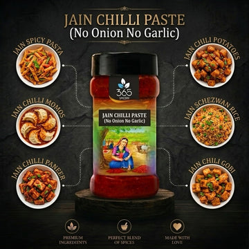 Jain Chilli Paste | No Onion No Garlic | Jain-Friendly | Intense Heat Curry Base | Gluten-Free | 365 Spicery