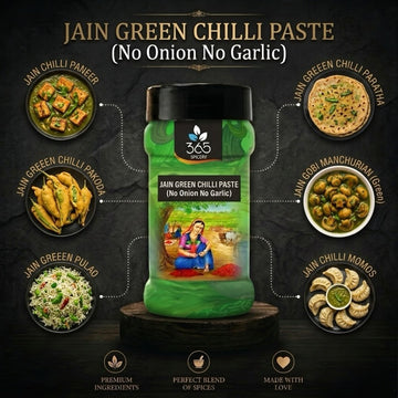 Jain Green Chilli Paste | No Onion No Garlic | Jain-Friendly | Fresh Spicy Marinade | No Colours | 365 Spicery