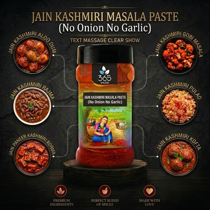 Jain Kashmiri Masala Paste | No Onion No Garlic | Jain-Friendly | Vibrant Red Curry Base | Natural | 365 Spicery