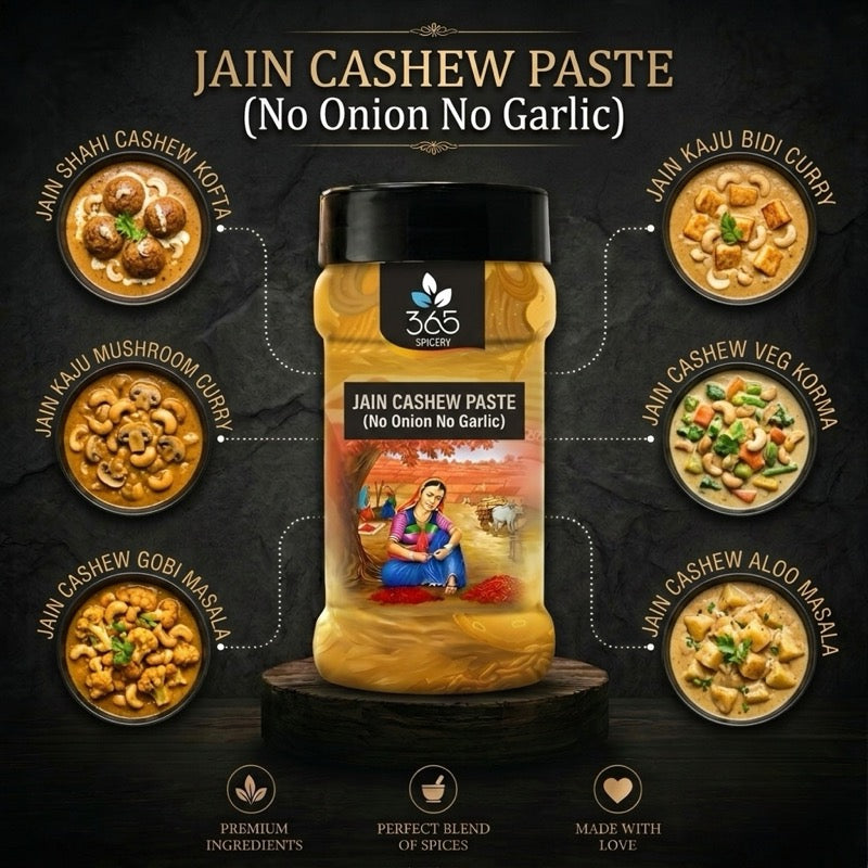JAIN CASHEW PASTE | No Onion No Garlic | Jain-Friendly | Rich Gravy Thickener | Gluten-Free | 365 Spicery