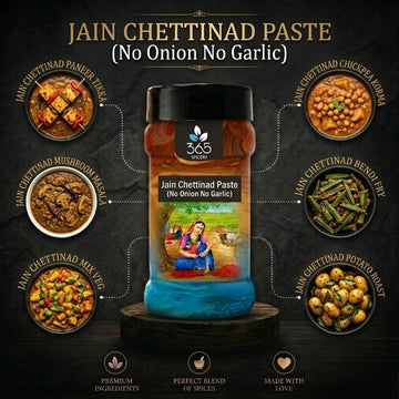JAIN CHETTINAD PASTE | No Onion No Garlic | Jain-Friendly | Authentic Curry Base | Vegan | 365 Spicery