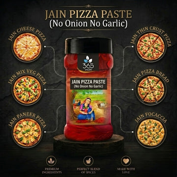 JAIN PIZZA PASTE (No Onion No Garlic) | Authentic Italian Herb Sauce | Vegan | Natural Ingredients | 365 Spicery