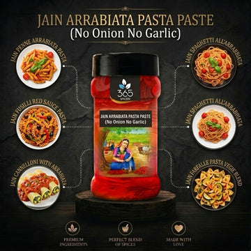 Jain Arrabiata Pasta Paste (No Onion No Garlic) | Spicy Italian Tomato Sauce | Vegan | No MSG | 365 Spicery