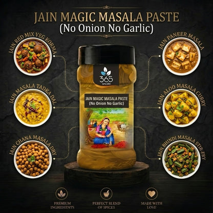 JAIN MAGIC MASALA PASTE (No Onion No Garlic) | All-Purpose Seasoning | Vegan | No Artificial Colours | 365 Spicery