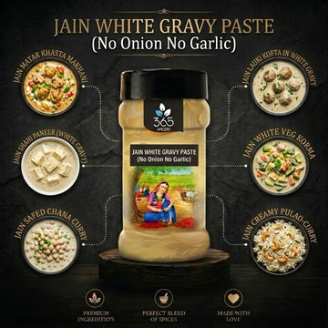 Jain White Gravy Paste (No Onion No Garlic Paste) | Rich Cashew Curry Base | Vegan | Natural Ingredients | 365 Spicery