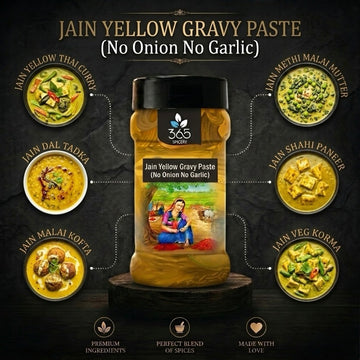 Jain Yellow Gravy Paste (No Onion No Garlic Paste) | Mild Creamy Curry Base | Vegan | No MSG | 365 Spicery