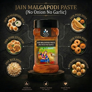 Jain Malgapodi Paste (No Onion No Garlic Paste) | Traditional Spice Blend | Vegan | No Preservatives | 365 Spicery