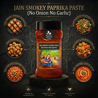 Jain Smokey Paprika Paste (No Onion No Garlic) | Gourmet BBQ Marinade | Vegan | No MSG | 365 Spicery