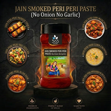 JAIN SMOKED PERI PERI PASTE (No Onion No Garlic) | Spicy Vegan Marinade | No Artificial Colours | 365 Spicery