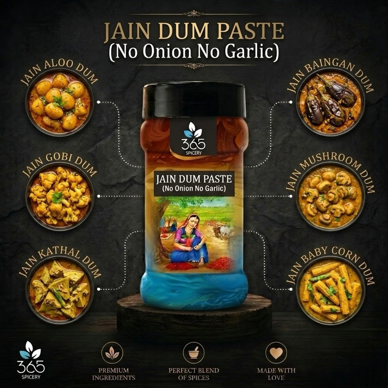 JAIN DUM PASTE (No Onion No Garlic) | Traditional Slow-Cook Base | Vegan | No Artificial Flavours | 365 Spicery
