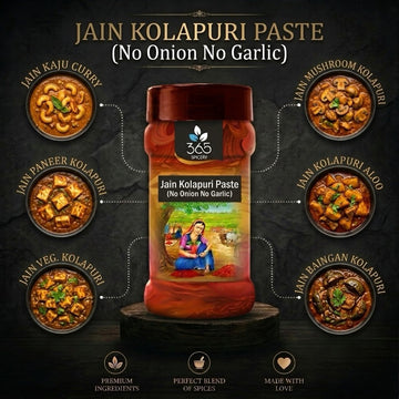 JAIN KOLHAPURI PASTE (No Onion No Garlic) | Spicy Authentic Curry Base | Vegan | No Preservatives | 365 Spicery