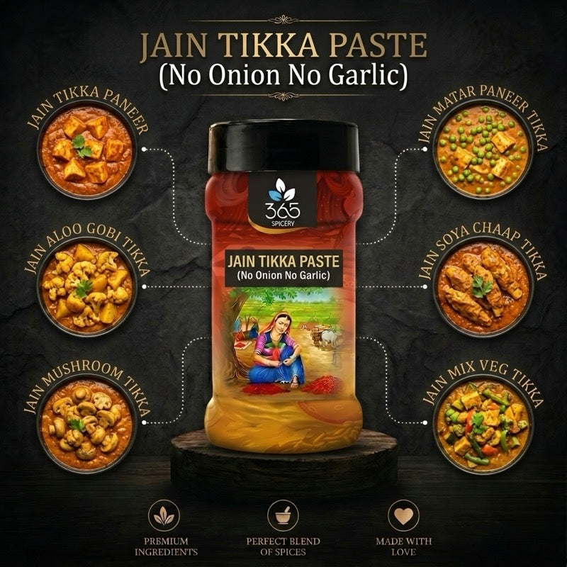 JAIN TIKKA PASTE (No Onion No Garlic) | Classic Indian Grill Base | Vegan | No Artificial Colours | 365 Spicery