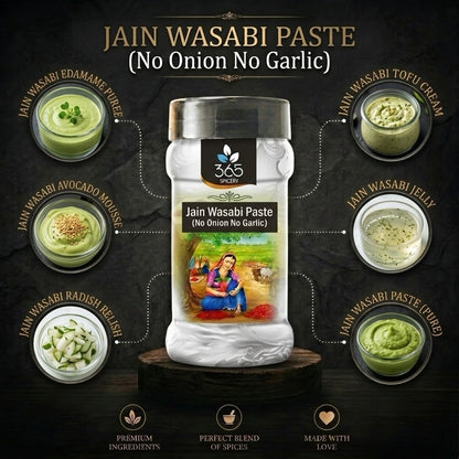 JAIN WASABI PASTE (No Onion No Garlic) | Authentic Japanese Heat | Vegan | No Artificial Colours | 365 Spicery