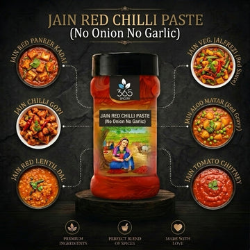 Jain Red Chilli Paste (No Onion No Garlic) | Spicy Culinary Base | Vegan | No Artificial Flavours | 365 Spicery