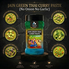 Jain Green Thai Curry Paste (No Onion No Garlic) | Premium Vegan Gravy | No Artificial Colours | 365 Spicery