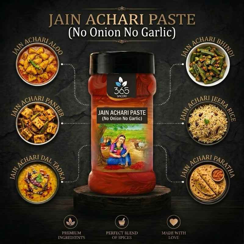JAIN ACHARI PASTE (No Onion No Garlic) | Tangy Indian Pickle Base | Vegan | No Preservatives | 365 Spicery
