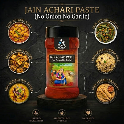JAIN ACHARI PASTE (No Onion No Garlic) | Tangy Indian Pickle Base | Vegan | No Preservatives | 365 Spicery